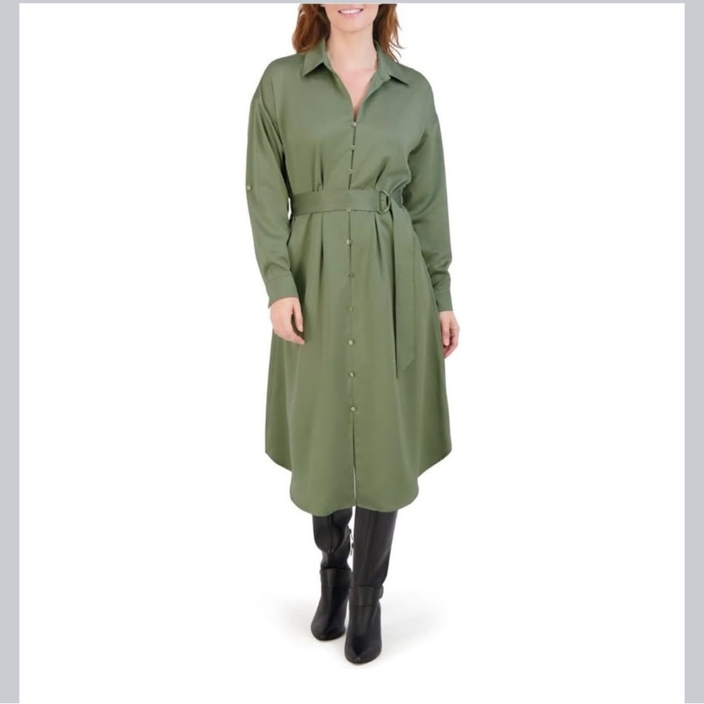 French Connection Olive Green Midi Dress